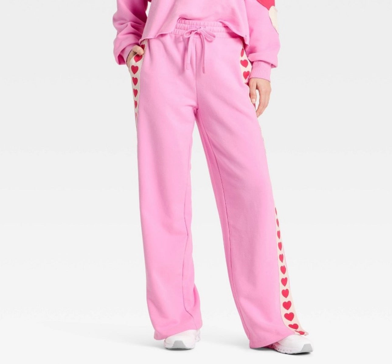 Women’s Valentine’s Day Patchwork Pants JoyLab™ Pink ** VIRAL- (XS,S,M,L)