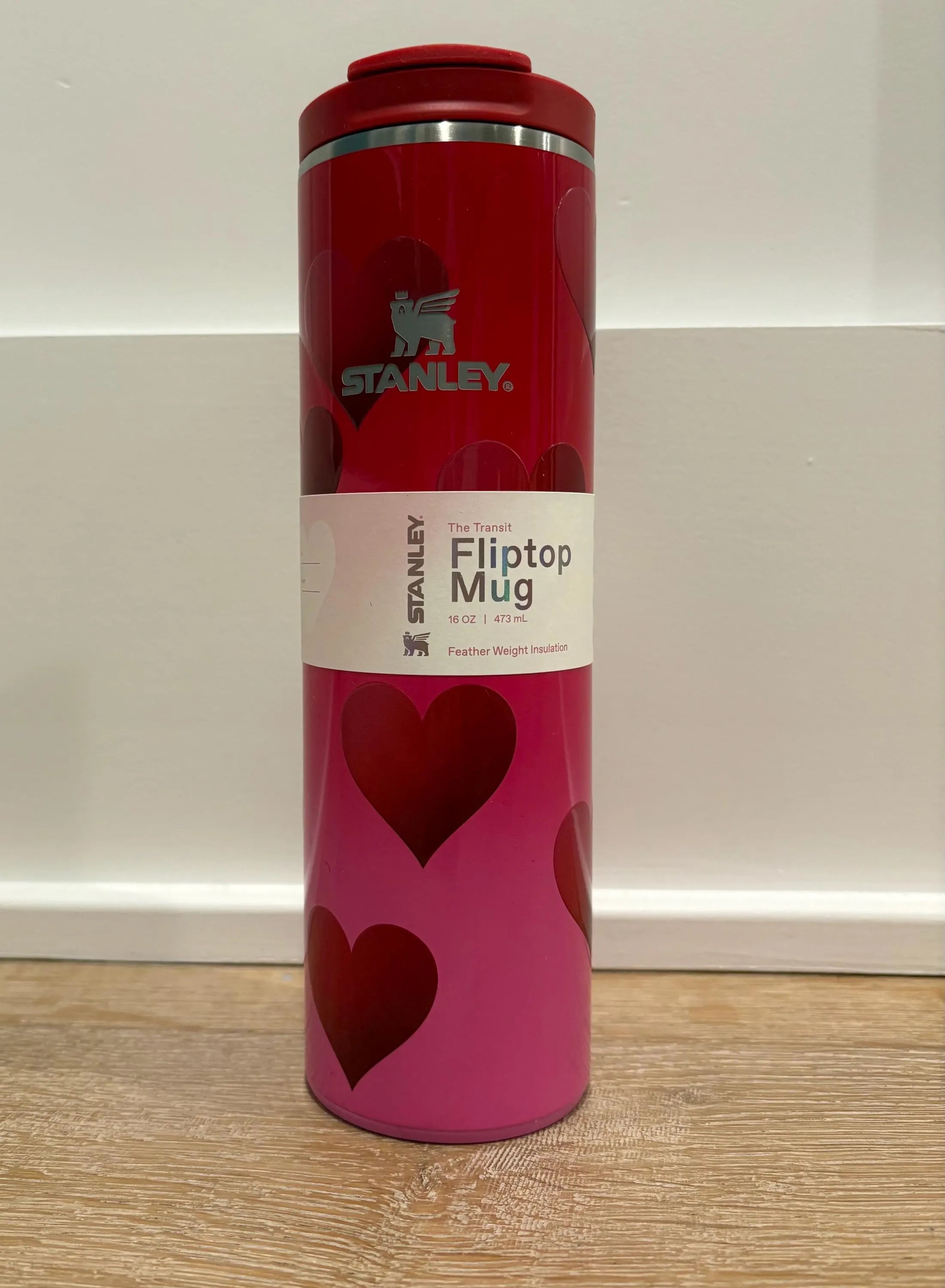 Valentines Stanley AeroLight Transit Bottle, Rouge Heart Gradient 16 oz